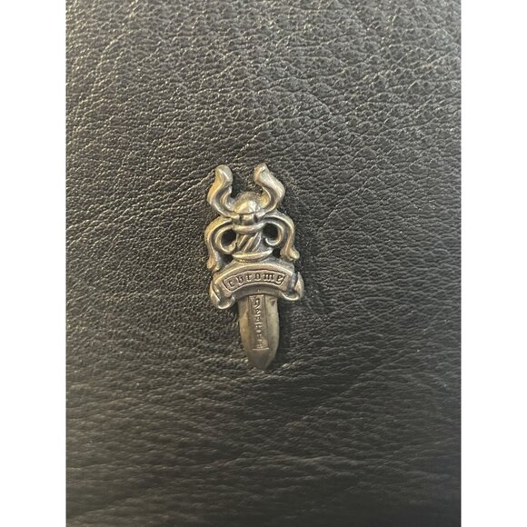 Chrome Hearts Rare Black Leather Handbag With Dual Zipper Closure & Silver Accen - Picture 11 of 14